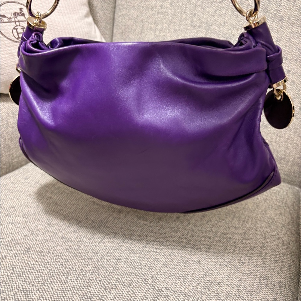 YSL Yves Saint Laurent Purple Hobo Bag - Picture 4 of 12